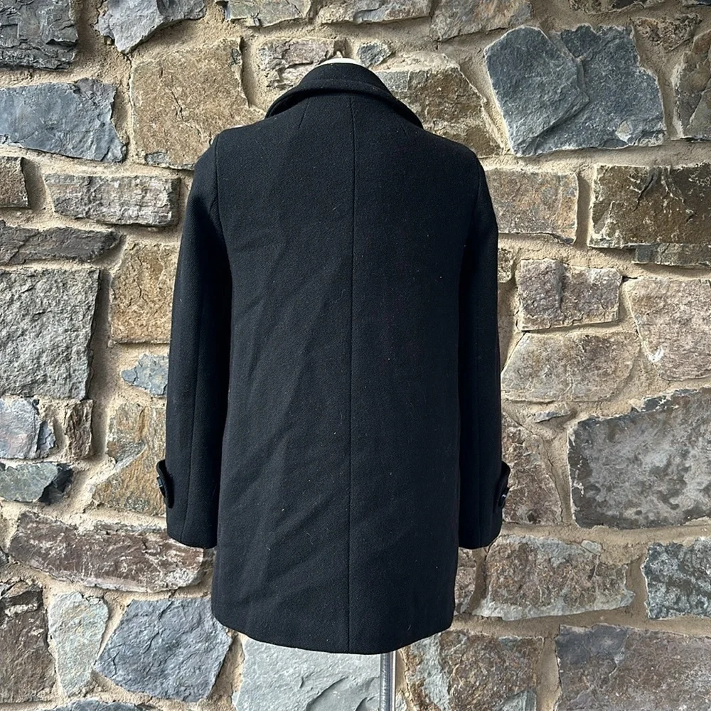 J. Crew Women's Double Breasted Wool Peacoat in Black Size 4 - Picture 5 of 6